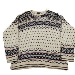 Vintage Structure 90s Oversized Chunky Nordic Sweater Men's L Baggy Cabincore